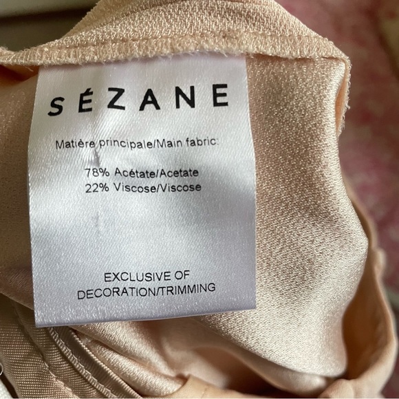 Sezane Theofil Trousers Wide Leg Pleated Pants in FR 34 US 2 Nude Pink - Picture 6 of 7